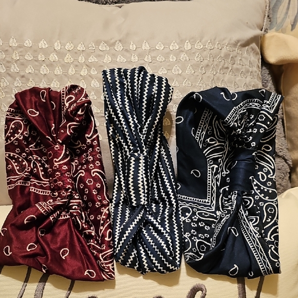Accessories - Set of Three Bandana Print Headbands